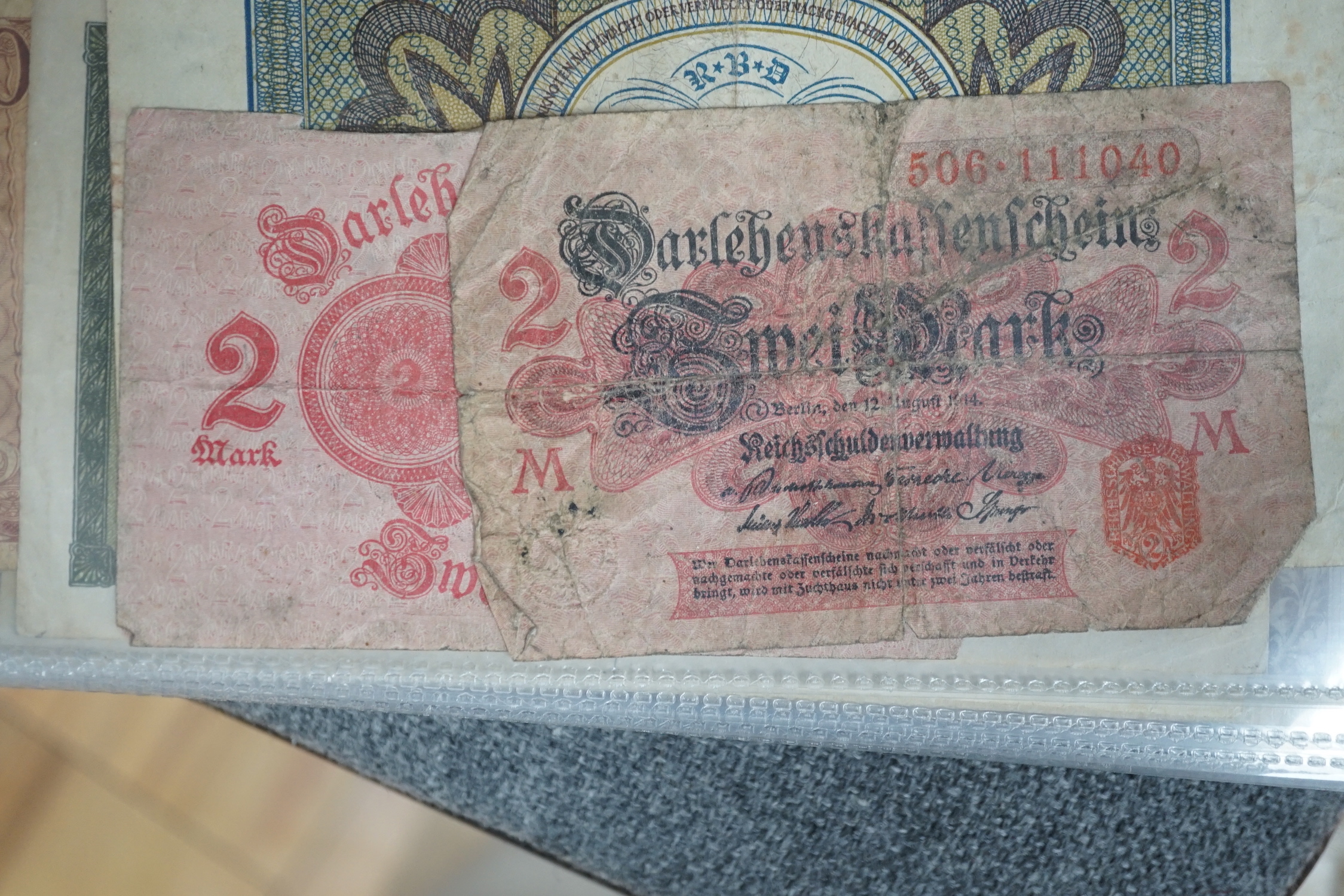 An album of over ninety various worldwide banknotes